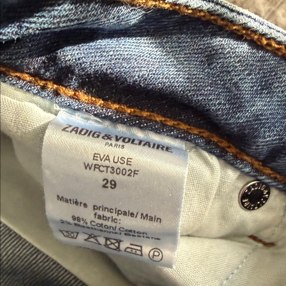 Zadig & Voltaire Blue Denim with Brown Stitching - Picture 4 of 13